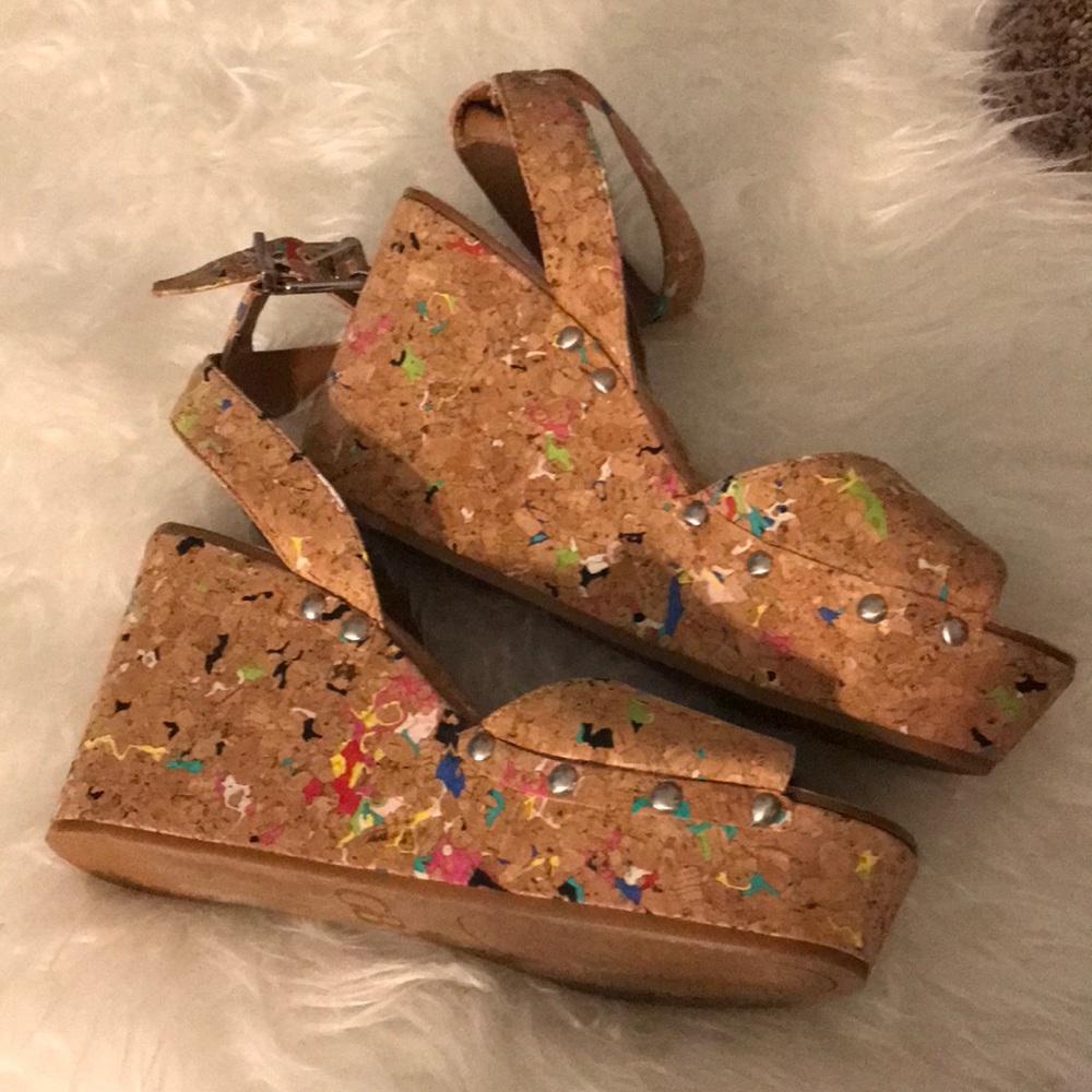 . Cork wedges women’s size 10